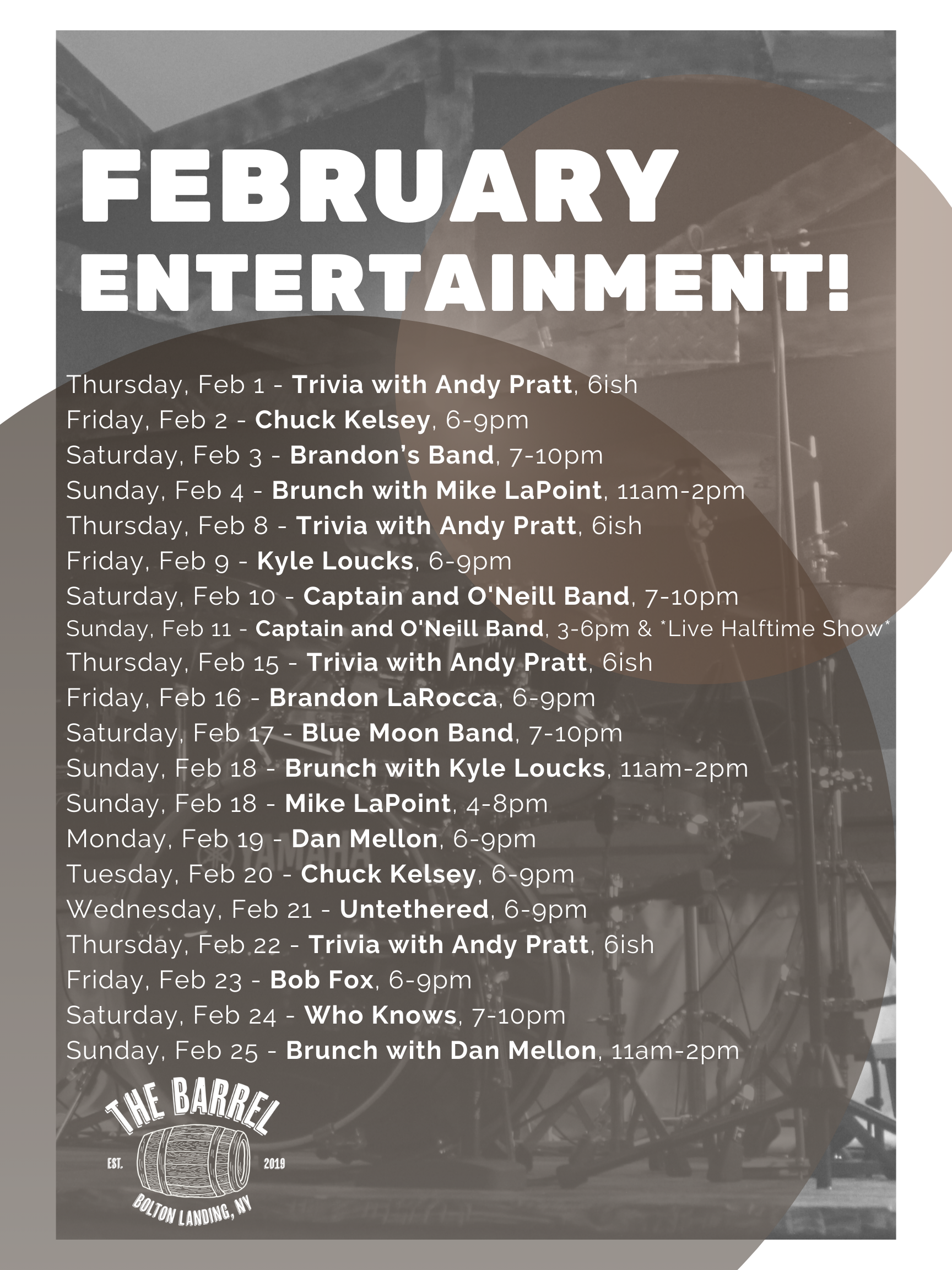 Barrel February Entertainment